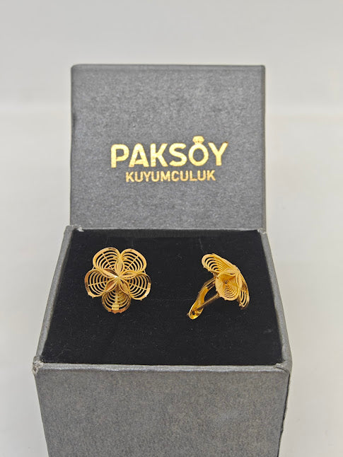 Yıldız Desenli 22 Ayar Altın Küpe K000336