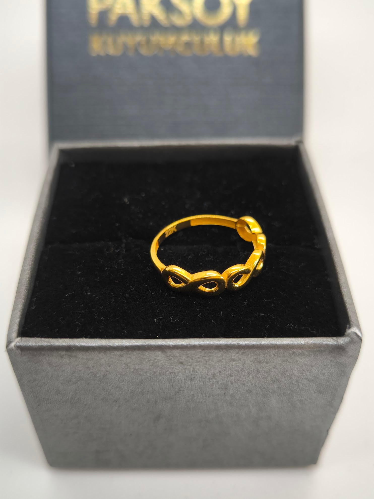 Sonsuzluk Desenli Modern Yüzük 22 Ayar Altın Yüzük Y000633