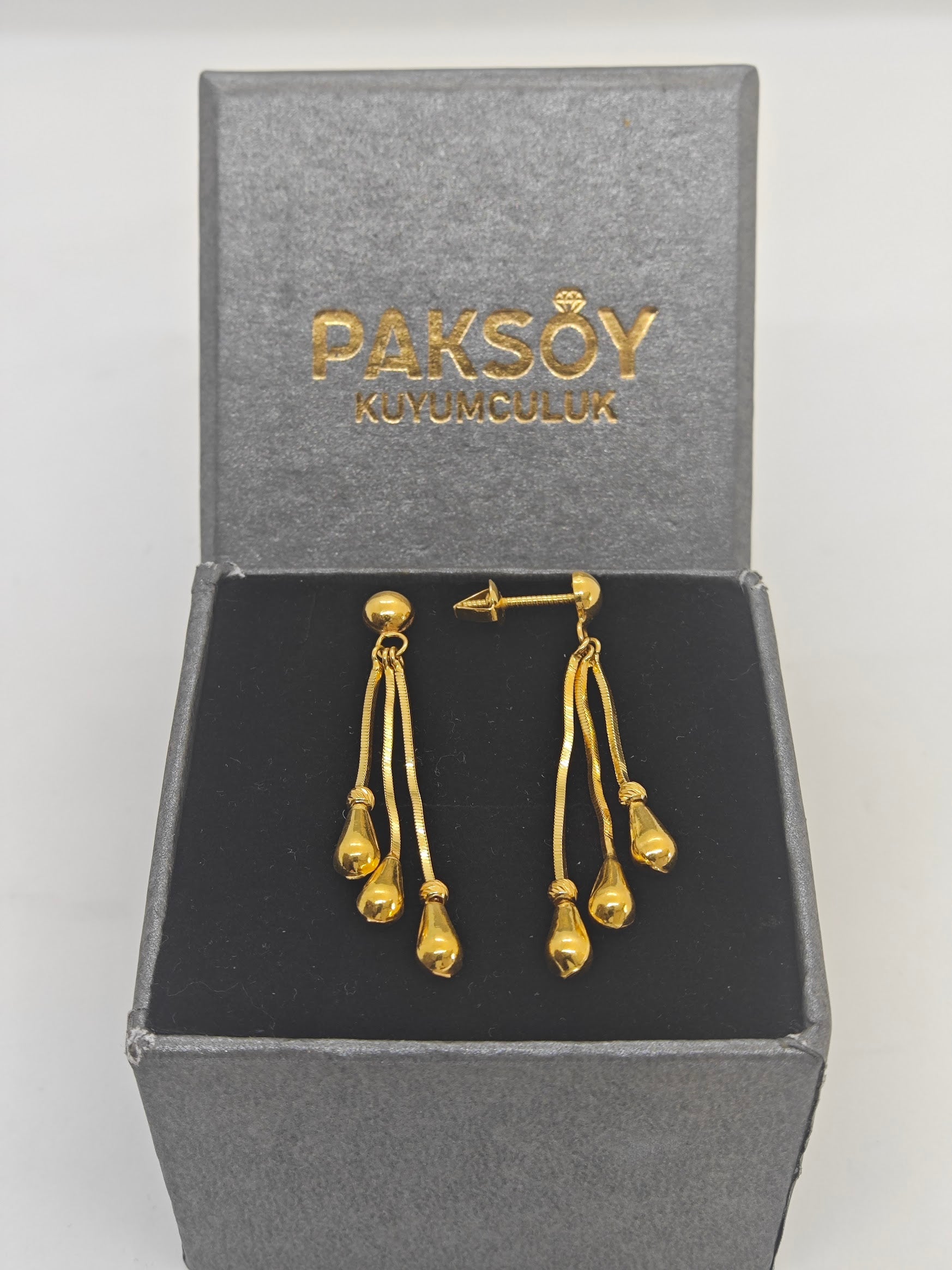 3 'lü Salantılı 22 Ayar Altın Küpe