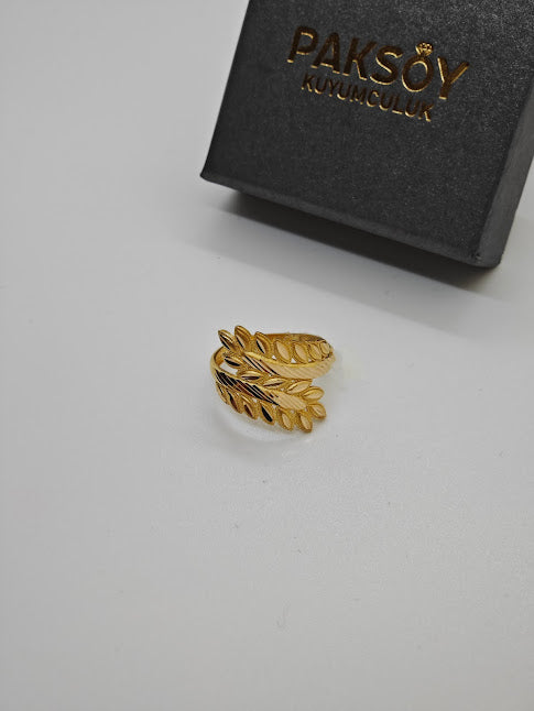 Başak Desenli 22 Ayar Altın Yüzük Y000543