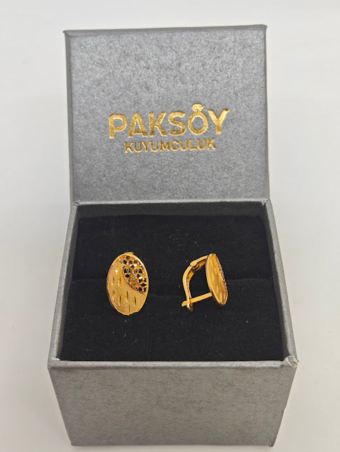 Çiçek Desenli 22 Ayar Altın Küpe K000318