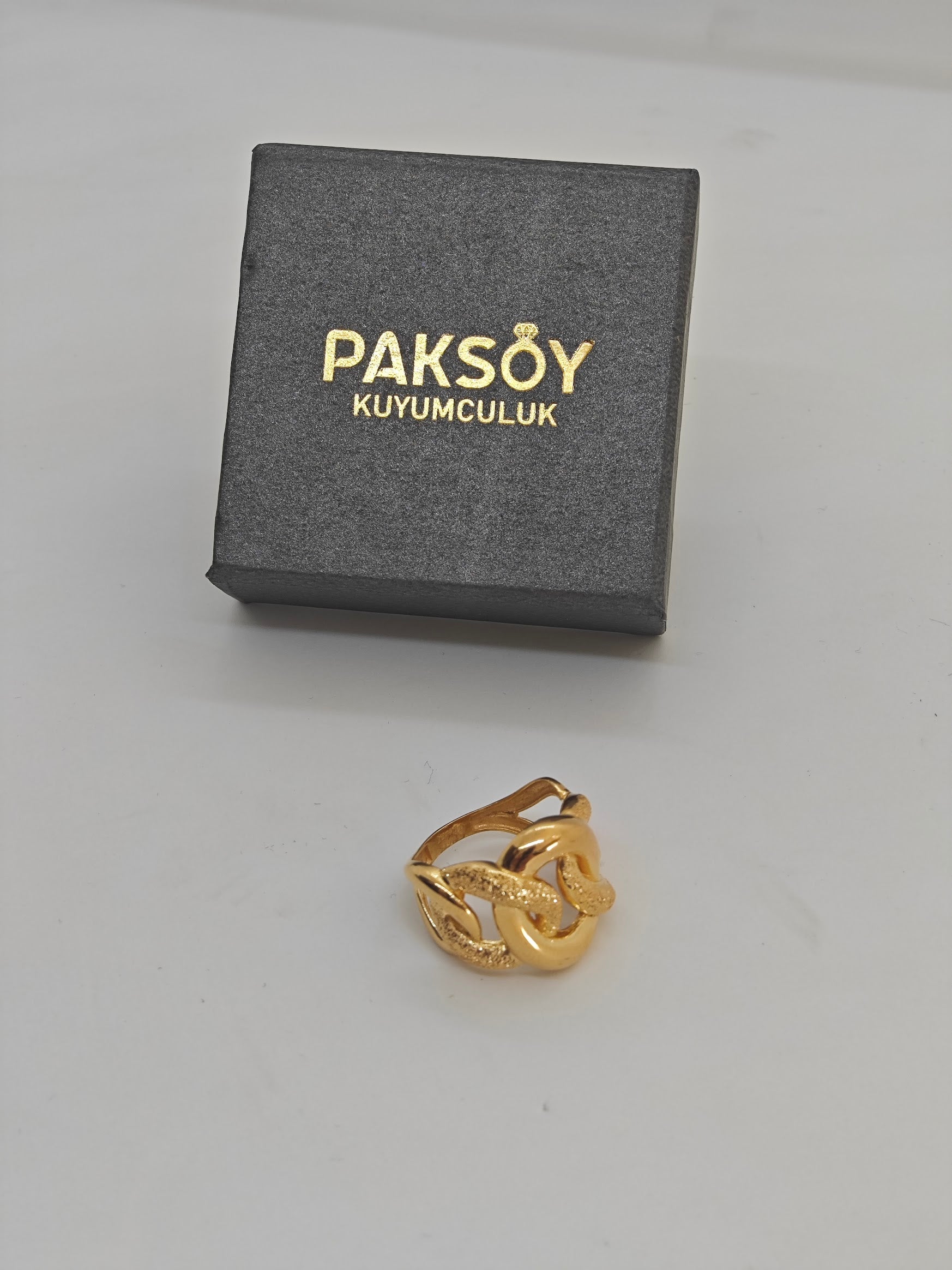 Örgü Model Yaldızlı 22 Ayar Altın Yüzük