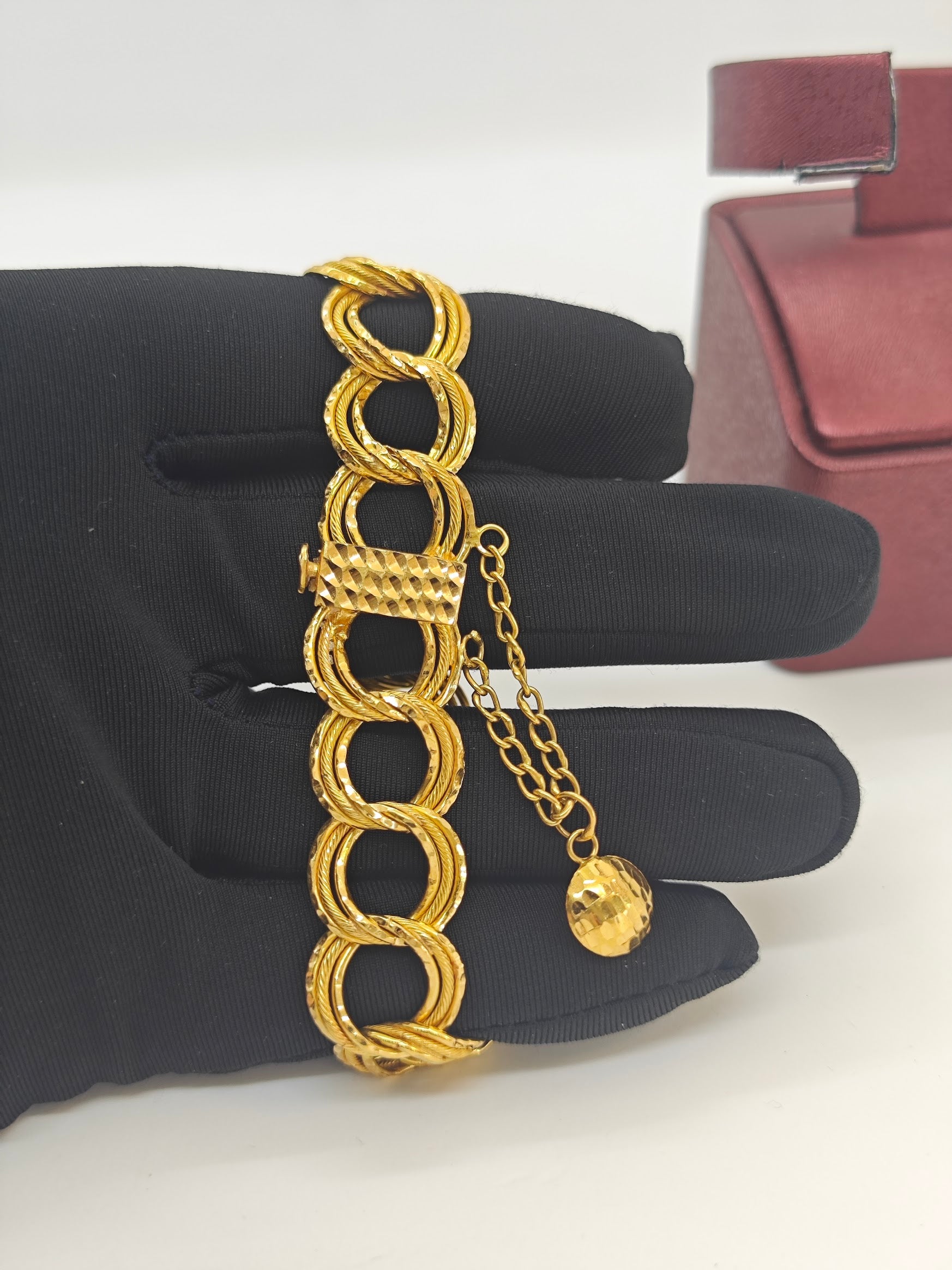 Yaldızlı İşlemeli Samanyolu Bileklik 22 Ayar