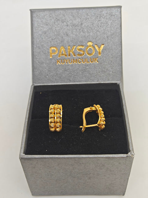 Dorika Toplu 22 Ayar Altın Küpe K000309