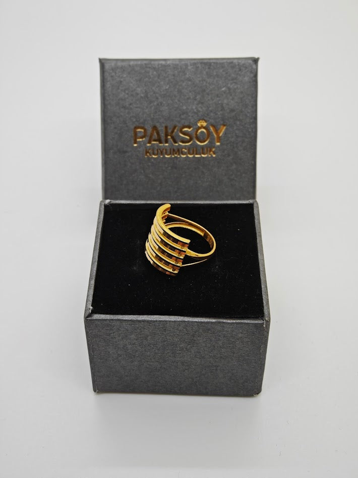 5 Sıralı Zarif Ve Şık Modern Yüzük 22 Ayar Altın Yüzük Y000581