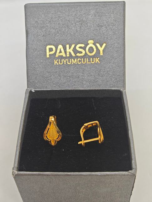 Çiçek Desenli 22 Ayar Altın Küpe K000328