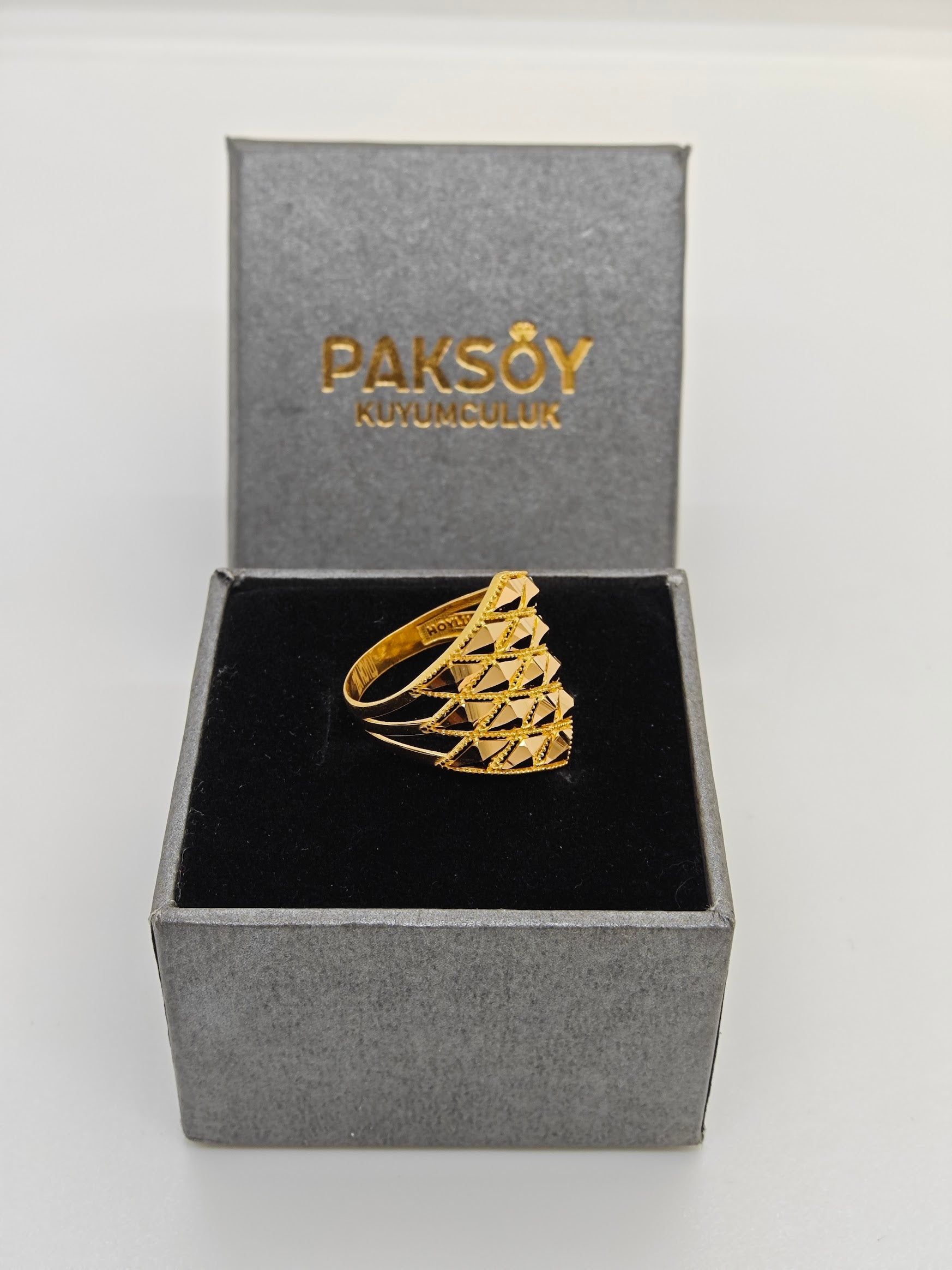 Baklava Dilimli Yüzük 22 Ayar Altın Yüzük Y000591