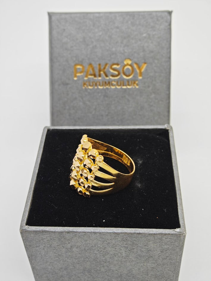 5 Sıralı Zarif Dorikalı Kaburga Yüzük 22 Ayar Altın Yüzük Y000035