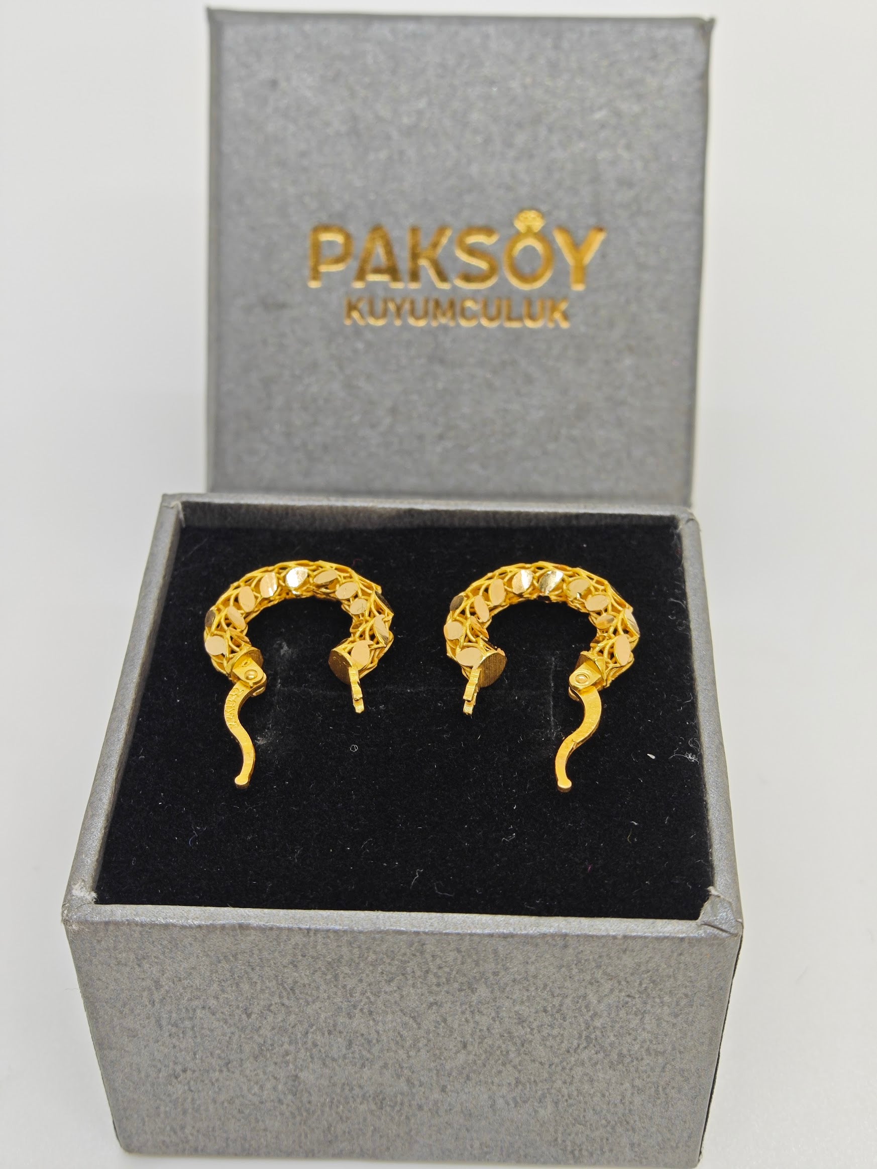 Modern Ve Şık Küpe 22 Ayar Altın Küpe K000554