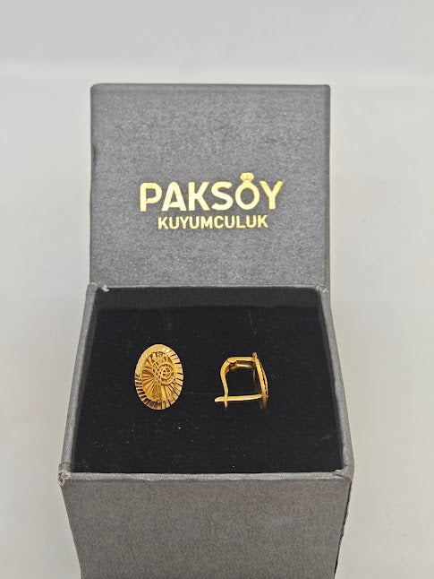 Osmanlı Tuğralı 22 Ayar Altın Küpe K000325