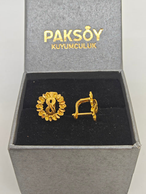 Sonsuzlu Desenli 22 Ayar Altın Küpe K000287