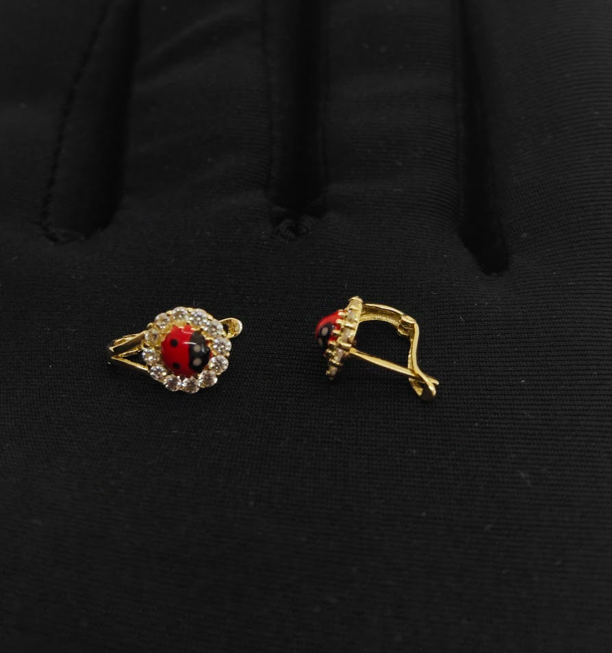 Uğur Böceği Desenli Çocuk Küpesi