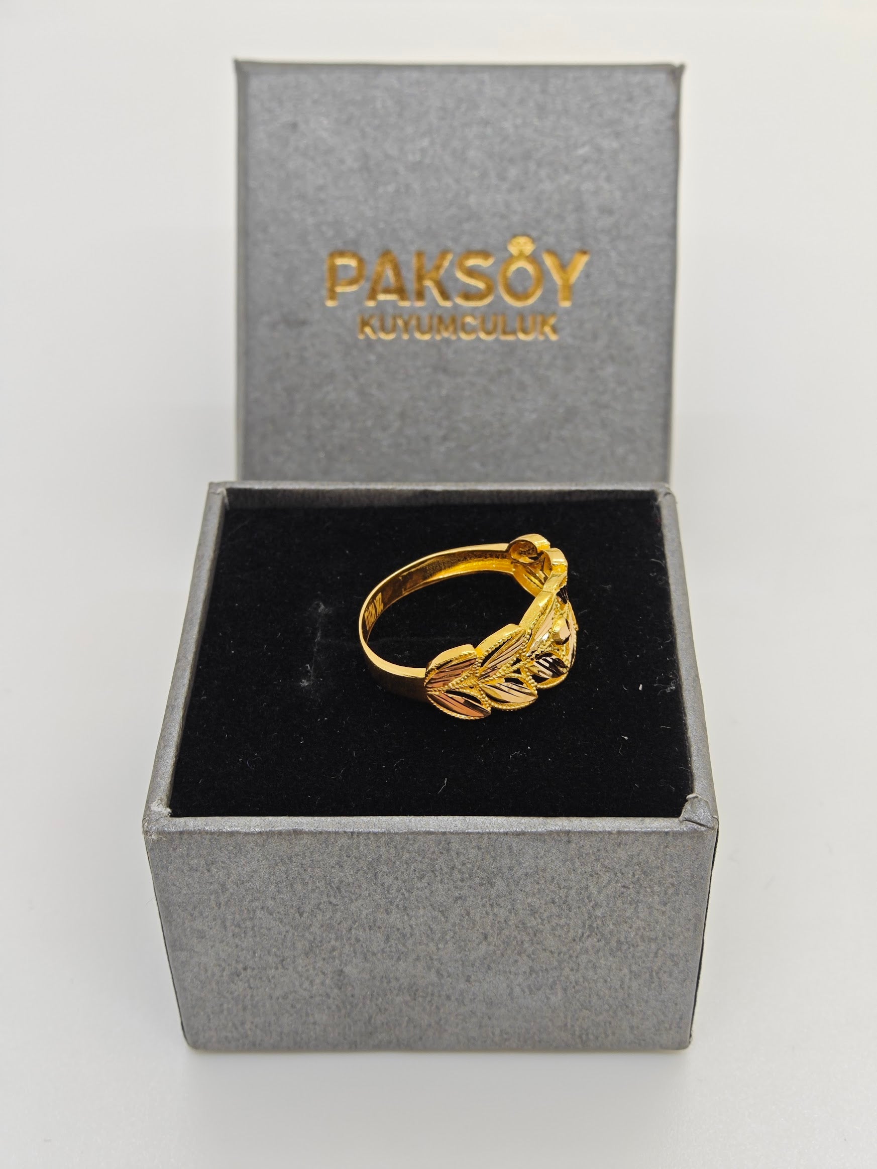 Başak Serisi Zarif Yüzük 22 Ayar Altın Yüzük Y000601