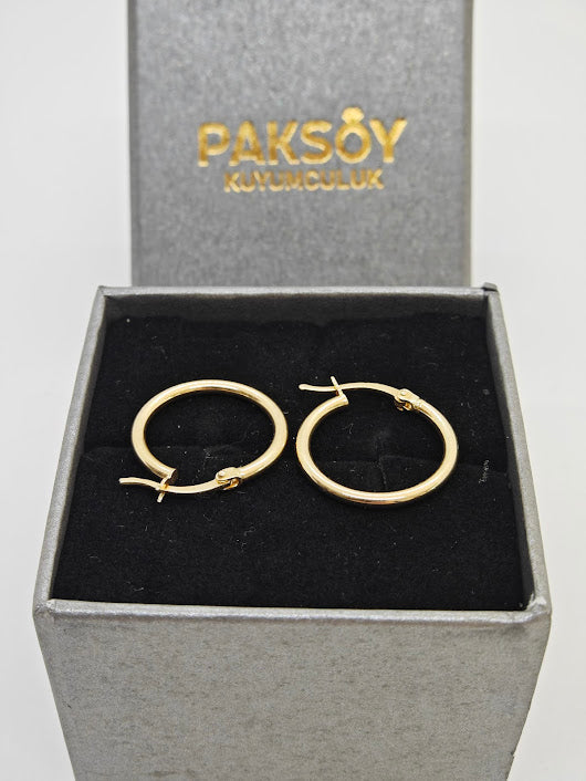 Minimal Halka Küpe 14 Ayar Altın Küpe K000508