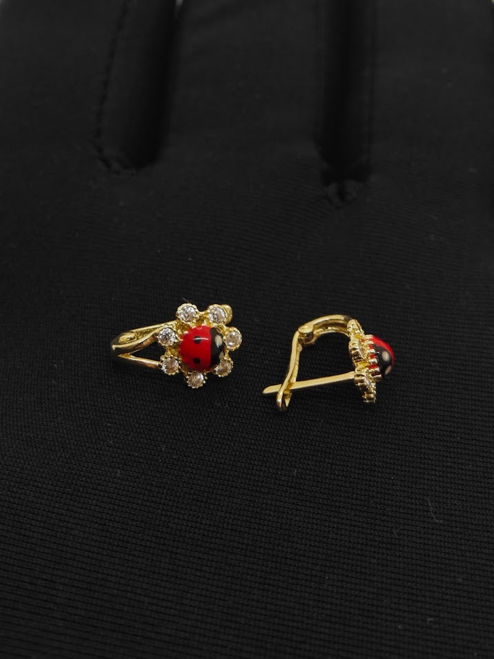 Uğur Böceği Desenli Çocuk Küpesi