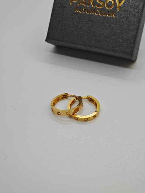 Cartiyer Desenli 22 Ayar Altın Küpe K000479