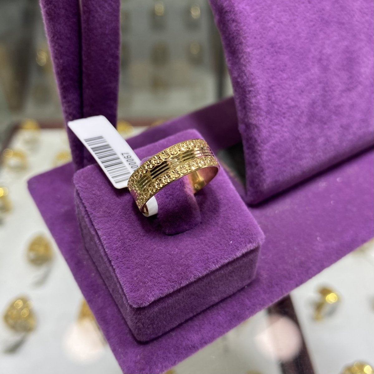 22 Ayar Altın Desenli Alyans Modern Tasarım 3.79gr 19 Numara - DA00068