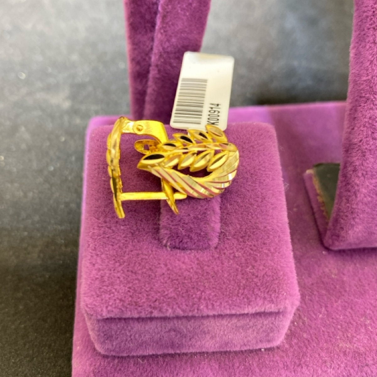 22 Ayar Altın Küpe Başak Desenli El İşi 3.21gr Kadın - K00914