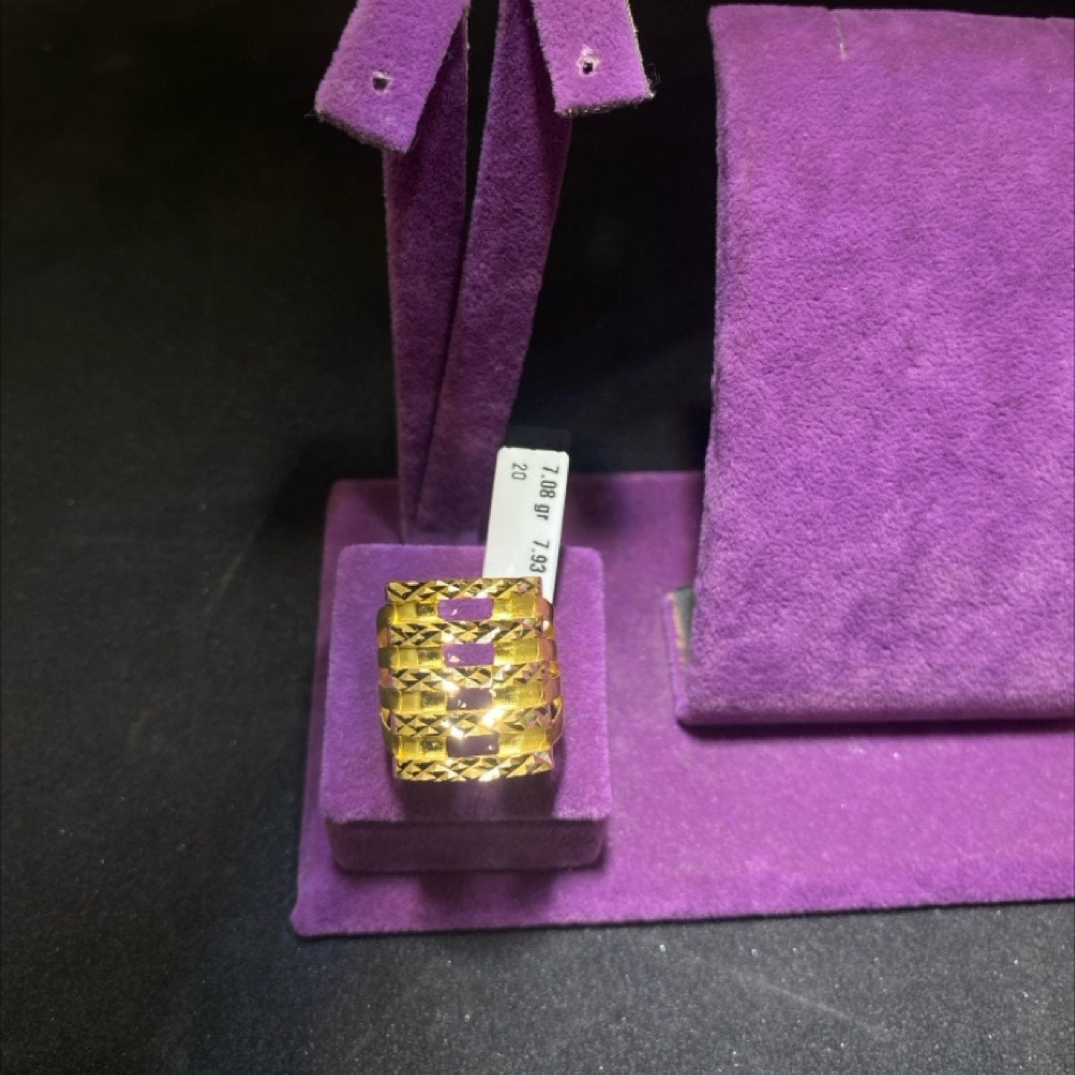 22 Ayar Altın Kaburga Yüzük Modern Tasarım 7.08gr 20 Numara - Y00949