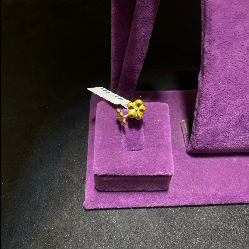 22 Ayar Altın Küpe Çiçekli Özel Tasarım 0.89gr Kadın - K00945