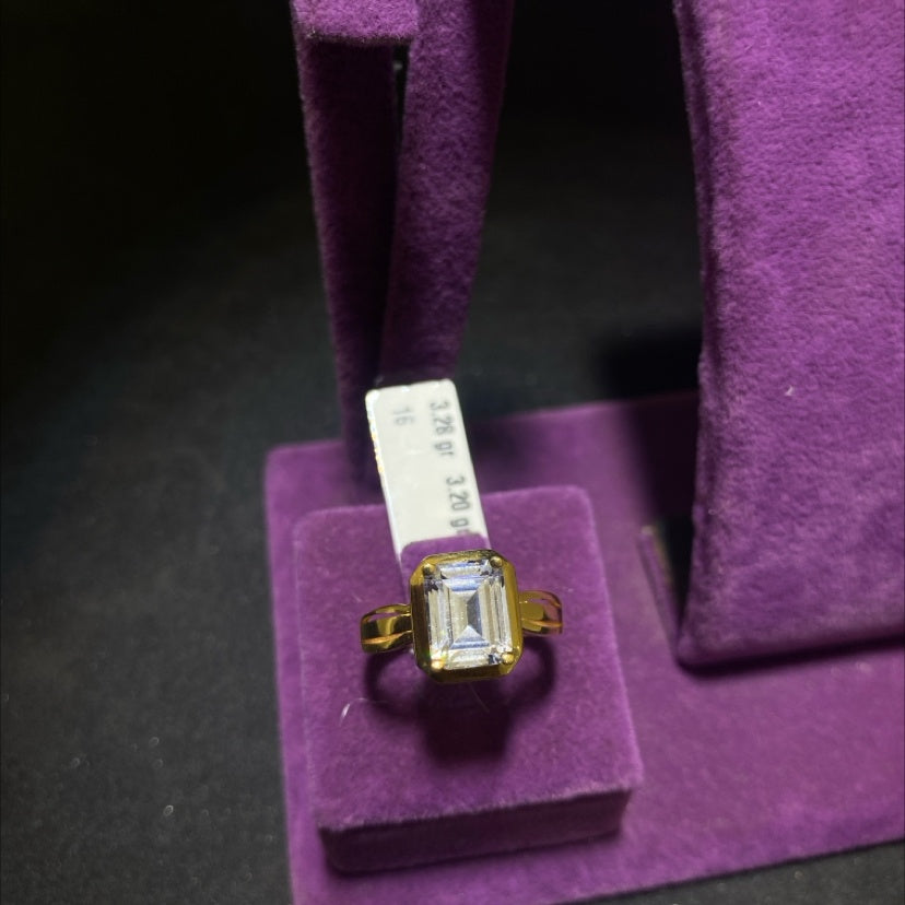 22 Ayar Altın Taşlı Yüzük Modern Tasarım 3.28gr 16 Numara Kadın - T00230