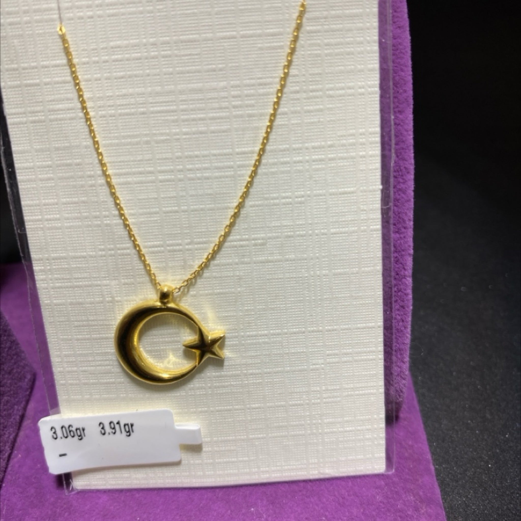 22 Ayar Altın Kolye Ayyıldız Özel Tasarım 3.06gr Kadın Hediye - KL00042