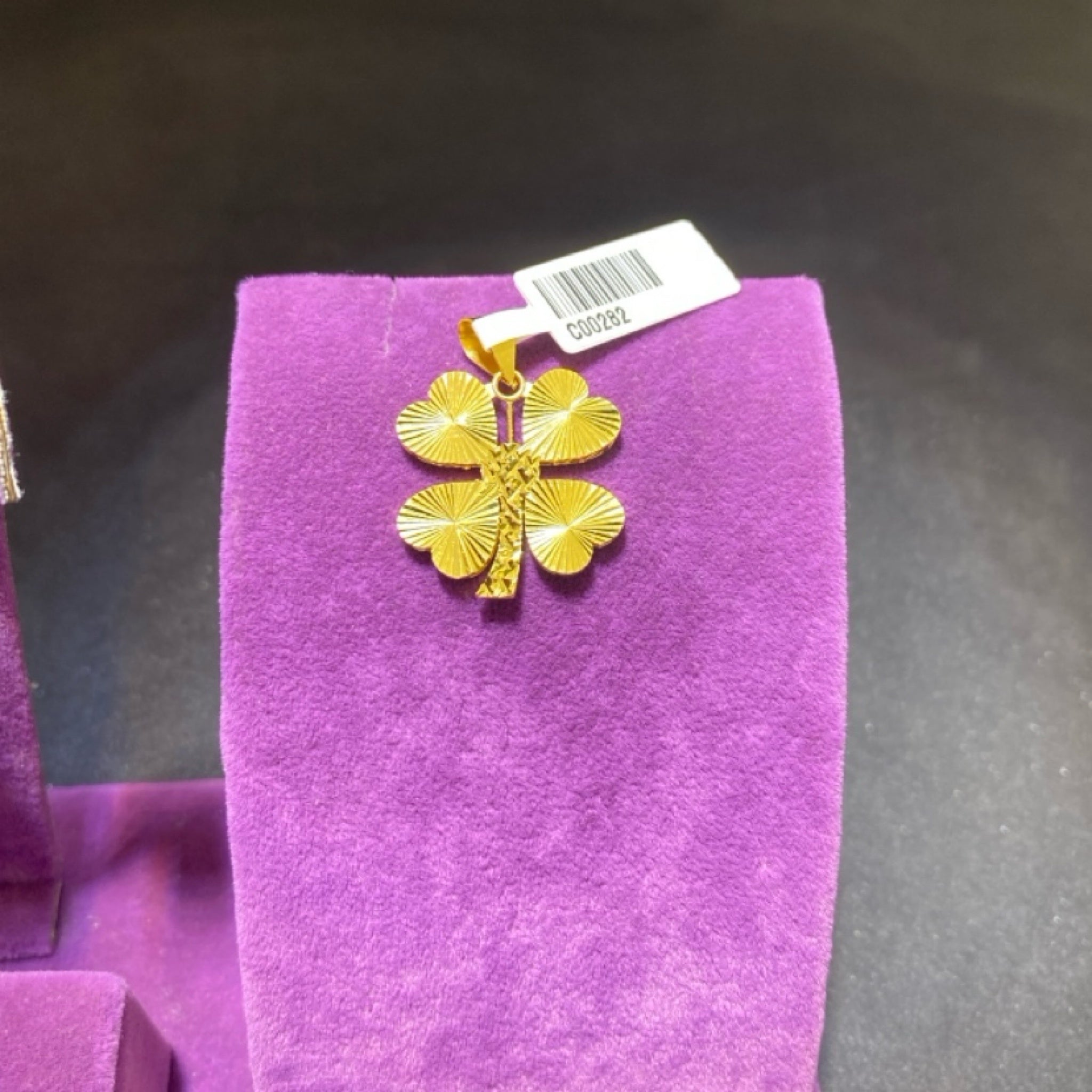 22 Ayar Altın Kolye Ucu Yonca Modern Tasarım 2.98gr Hediye - C00282