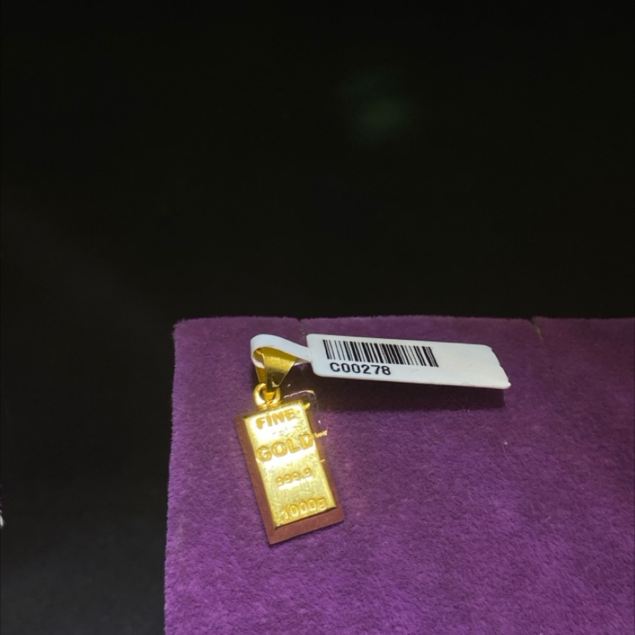 22 Ayar Altın Kolye Ucu Külçe El İşi 1.35gr Hediye - C00278