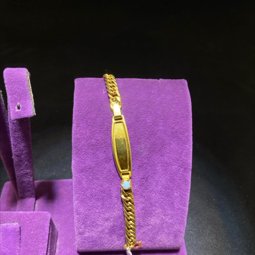 22 Ayar Altın Çocuk Künye Paksoy Özel Tasarım 3.54gr Hediye - F00012