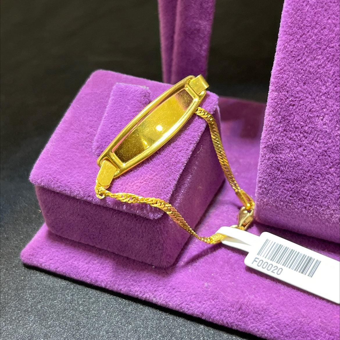 22 Ayar Altın Çocuk Künye Singapur Desenli 2.65gr Hediye - F00020