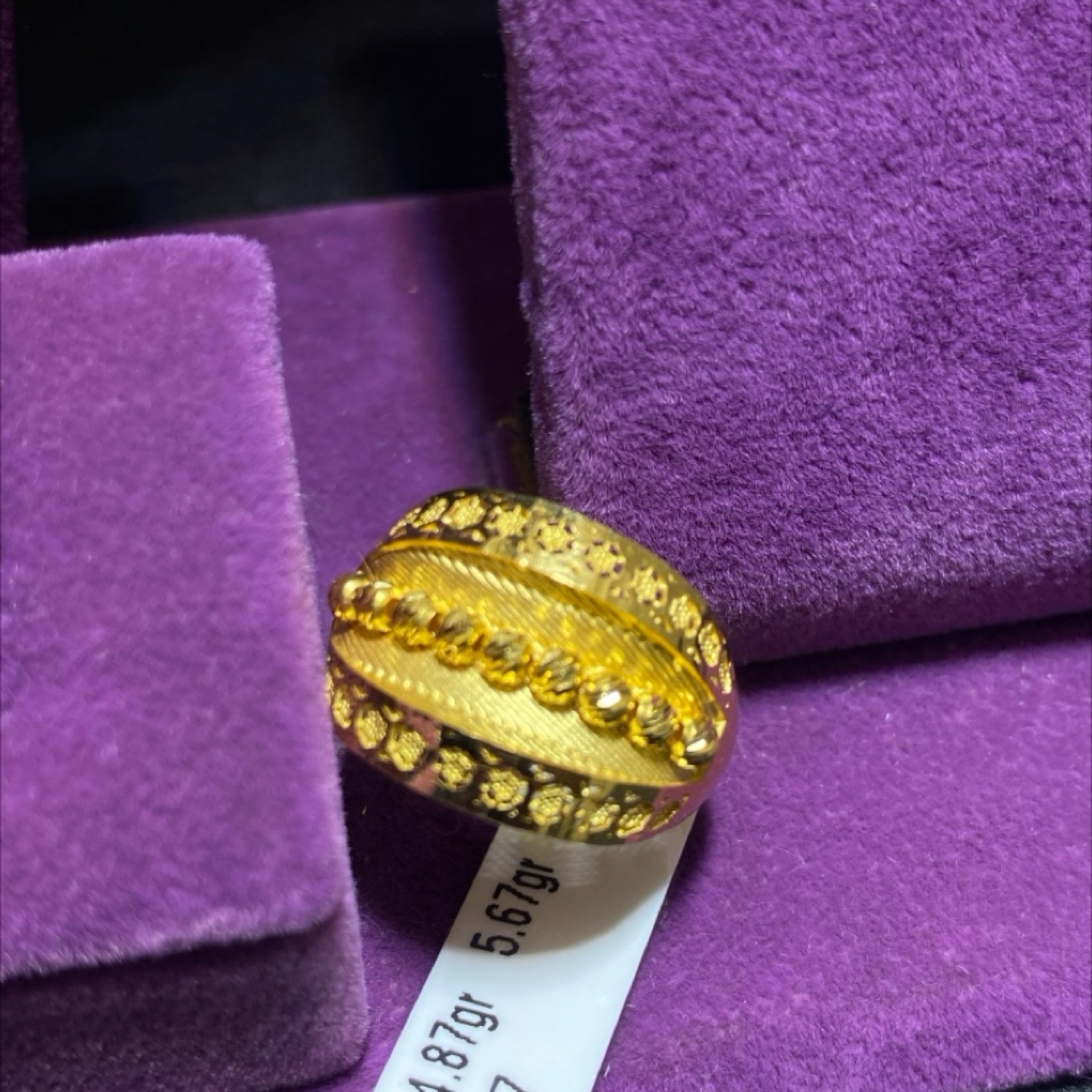 22 Ayar Altın Yüzük Dorikalı Modern Tasarım 4.87gr 17 Numara - Y01027