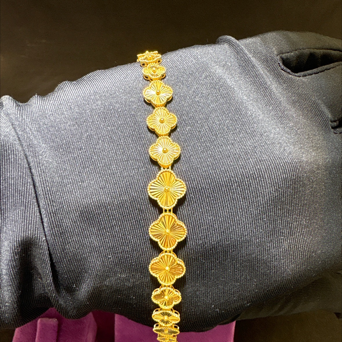 22 Ayar Altın Bileklik Yonca Özel Tasarım 9.49gr 20 CM Kadın - B00983