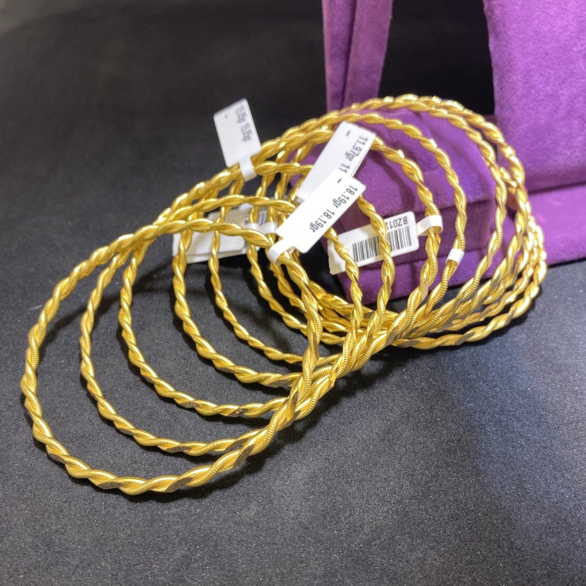 22 Ayar Altın Kıvırcık Bilezik Özel Tasarım 12.02gr Kadın - BZ01289