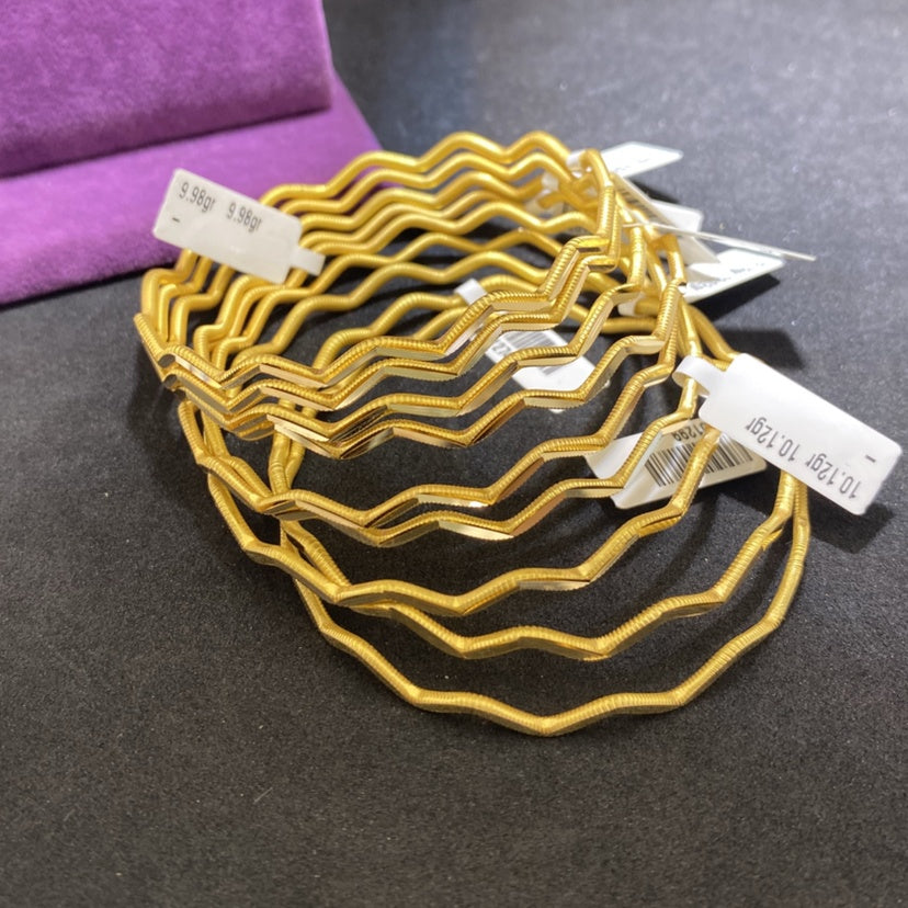22 Ayar Altın Bilezik Zigzag Modern Tasarım 10.06gr Kadın - BZ01299