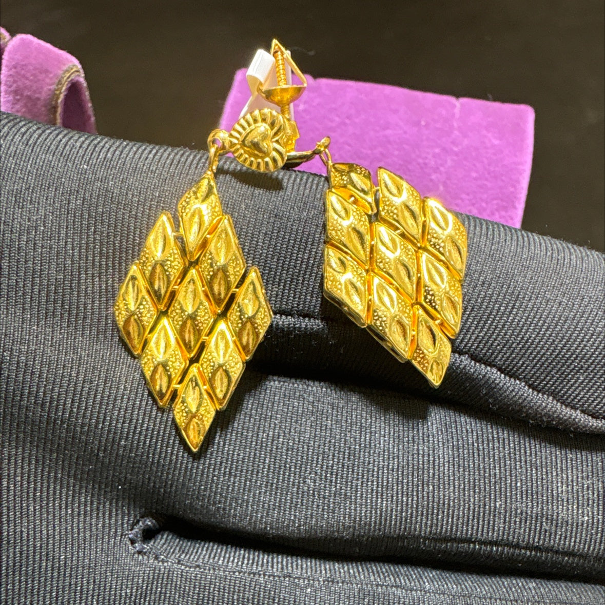 22 Ayar Altın Küpe Baklava Dilimli Sallantılı 3.62gr Kadın Hediye Paksoy Kuyumculuk - K01008