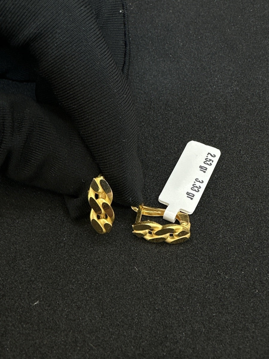 22 Ayar Altın Küpe Yaprak Tasarım 2.53gr Kadın - K000749