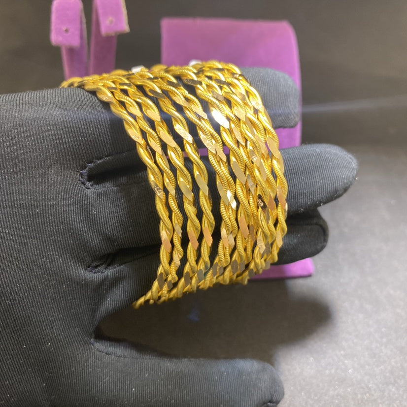 22 Ayar Altın Kıvırcık Bilezik Modern Tasarım 15.05gr Kadın - BZ01288