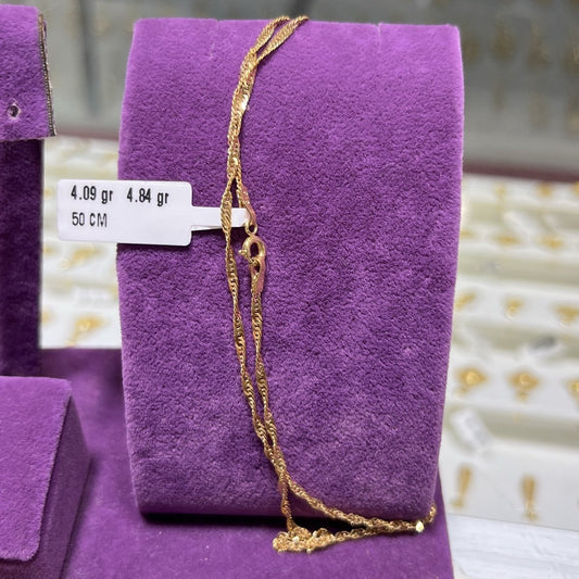 22 Ayar Altın Zincir Singapur Modern Tasarım 4.09gr 50 CM - Z00062
