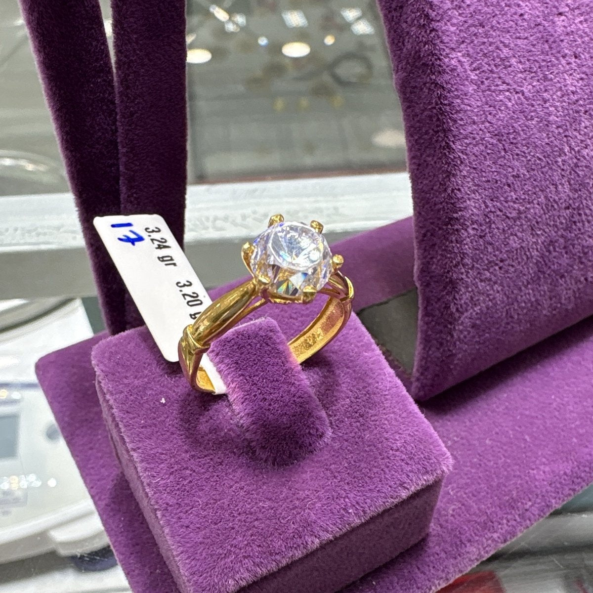 22 Ayar Altın Taslı Yüzük Modern 3.24gr Kadın - T00217