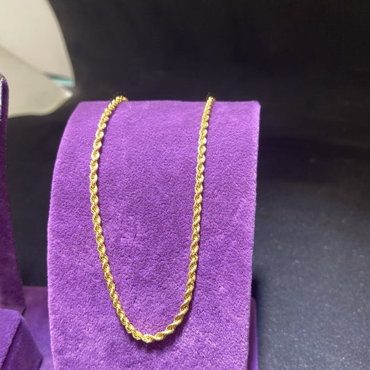 22 Ayar Altın Halat Zincir Modern Tasarım 4.09gr 55 CM Kadın - H00187