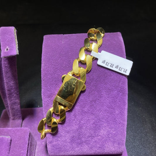 22 Ayar Altın Bileklik Baskılı Çeyrek Tasarım 11.11gr Kadın - B00912