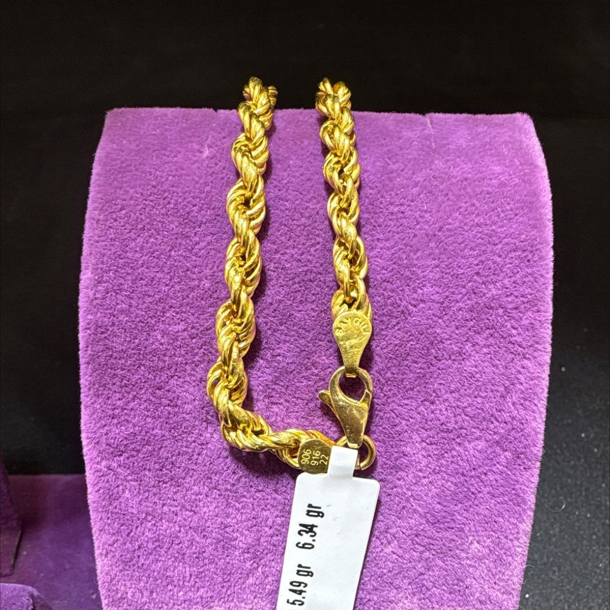 22 Ayar Altın Halat Bileklik Özel Tasarım 5.49gr Hediye - B00919