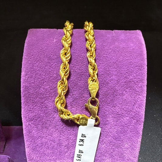 22 Ayar Altın Halat Bileklik Özel Tasarım 5.49gr Hediye - B00919