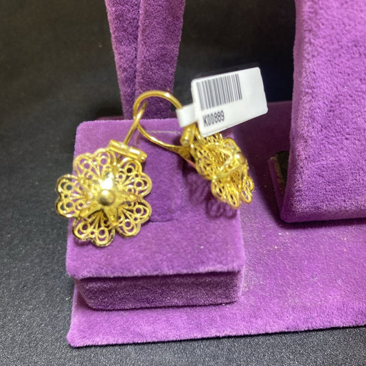 22 Ayar Altın Küpe Zahit Geyik Özel Tasarım 4.20gr Kadın - K00889