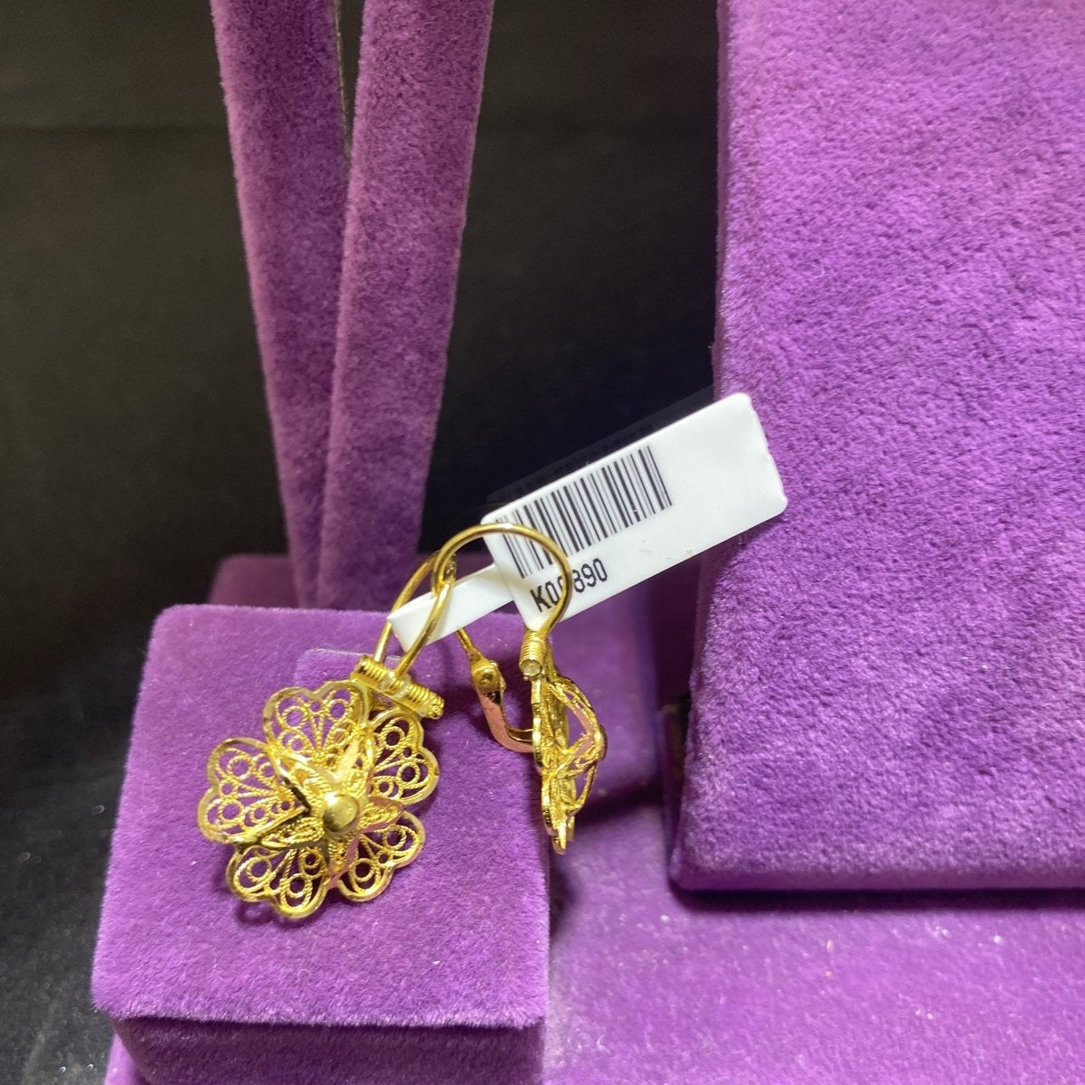 22 Ayar Altın Küpe Gül El İşi 4.07gr Hediye Kadın - K00890