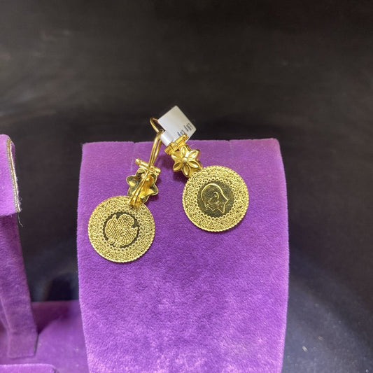 22 Ayar Altın Küpe Zahit Geyik Özel Tasarım 5.90gr Hediye - K00883