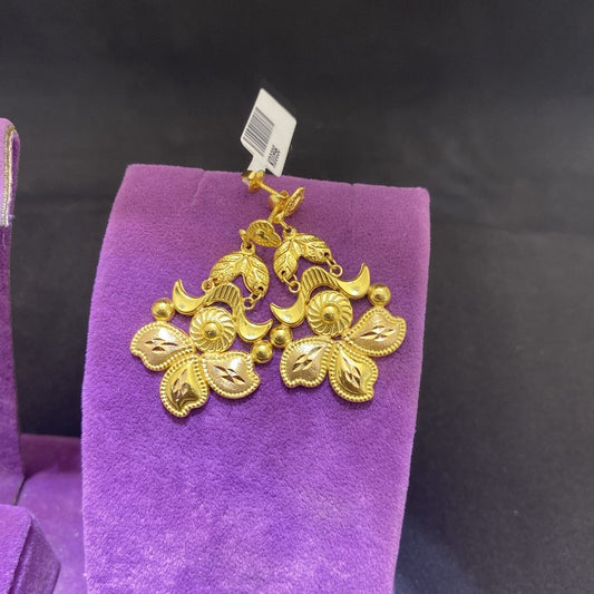 22 Ayar Altın Küpe Zahit Geyik Modern Tasarım 3.46gr Kadın - K00896