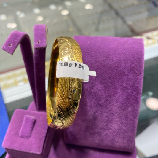 22 Ayar Altın Bilezik Zahit Geyik Özel Tasarım 14.69gr Kadın - BZ01129