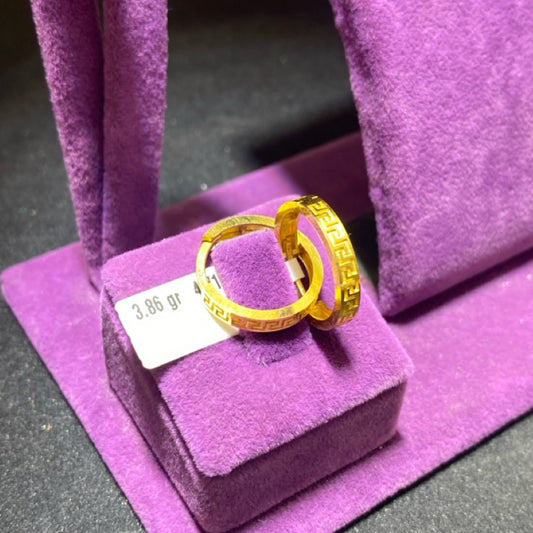 22 Ayar Altın Halka Küpe Modern Tasarım 3.86gr Kadın - K00898