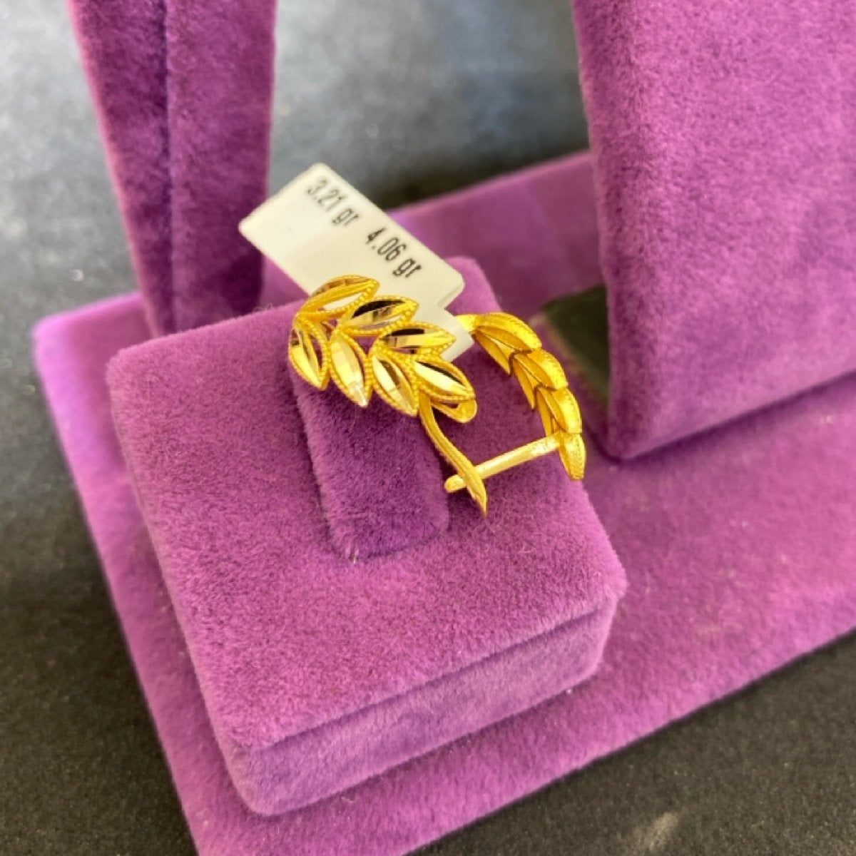 22 Ayar Altın Küpe Başak Desenli 3.21gr Kadın Hediye - K00913